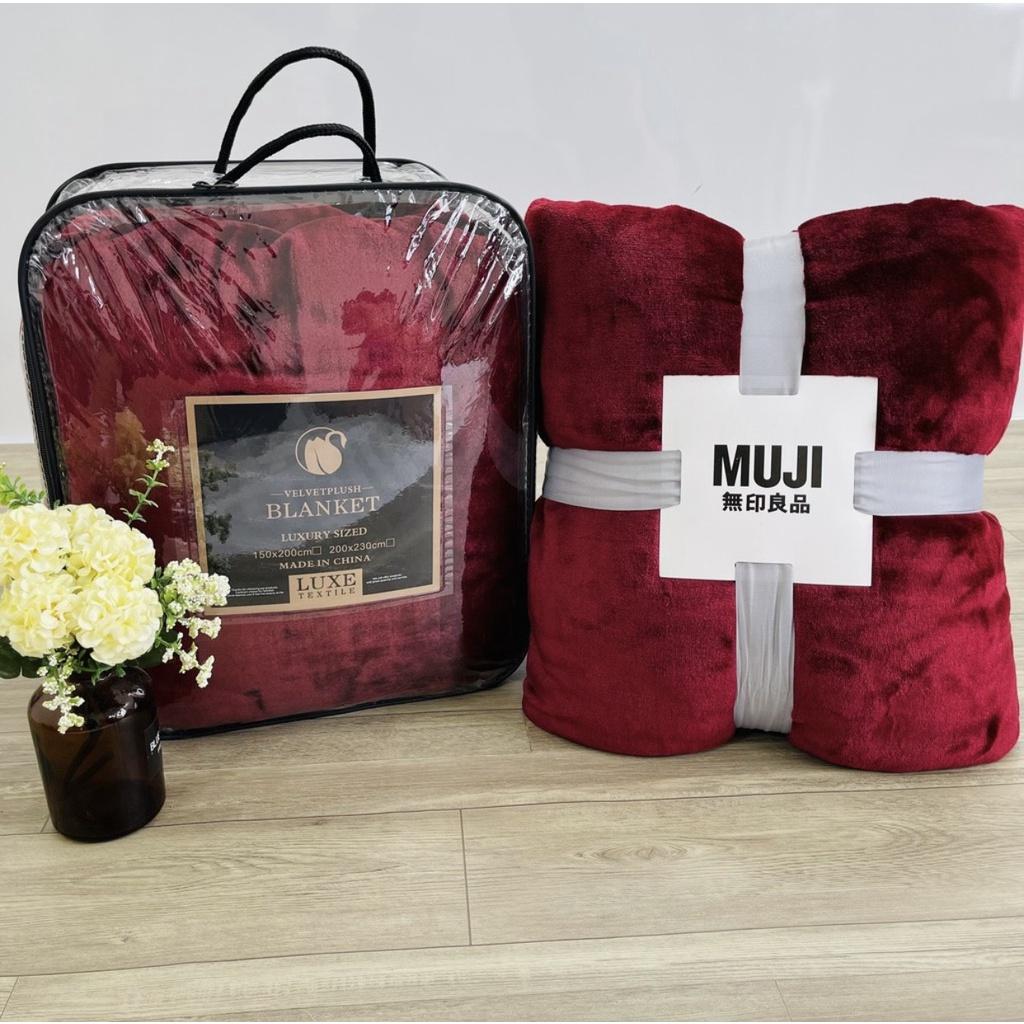 Chăn lông tuyết Muji 2 lớp siêu mềm mịn 2m x 2m3 - 100% lông tuyết - Nhiều màu