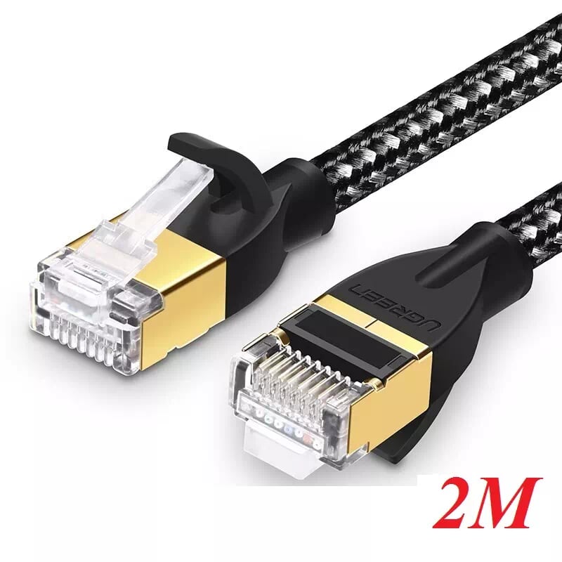 Ugreen 50352 2m màu đen cáp mạng lan cat6 bọc lưới cao cấp nw117
