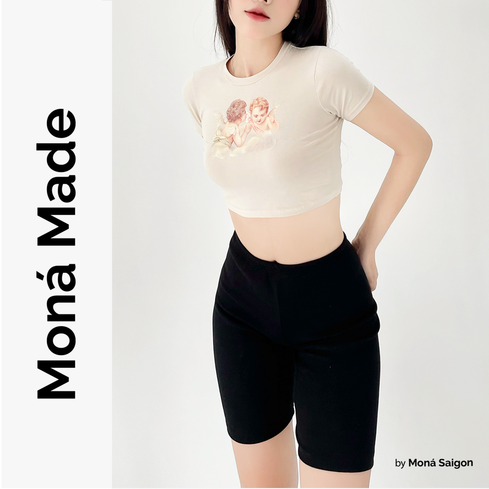 Áo croptop thun moná - angel