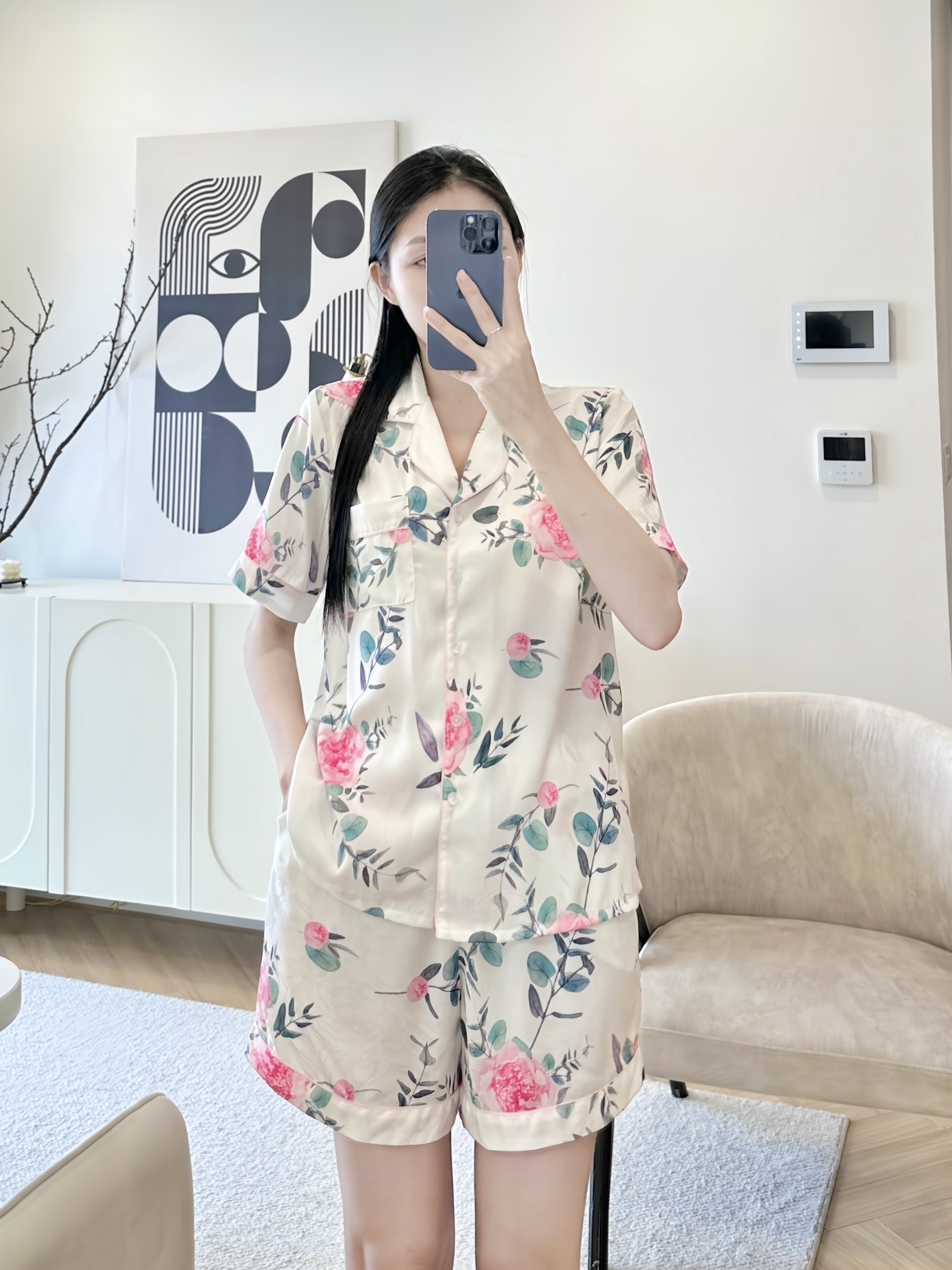 Vibes pijama ngắn lụa gấm rosie py set