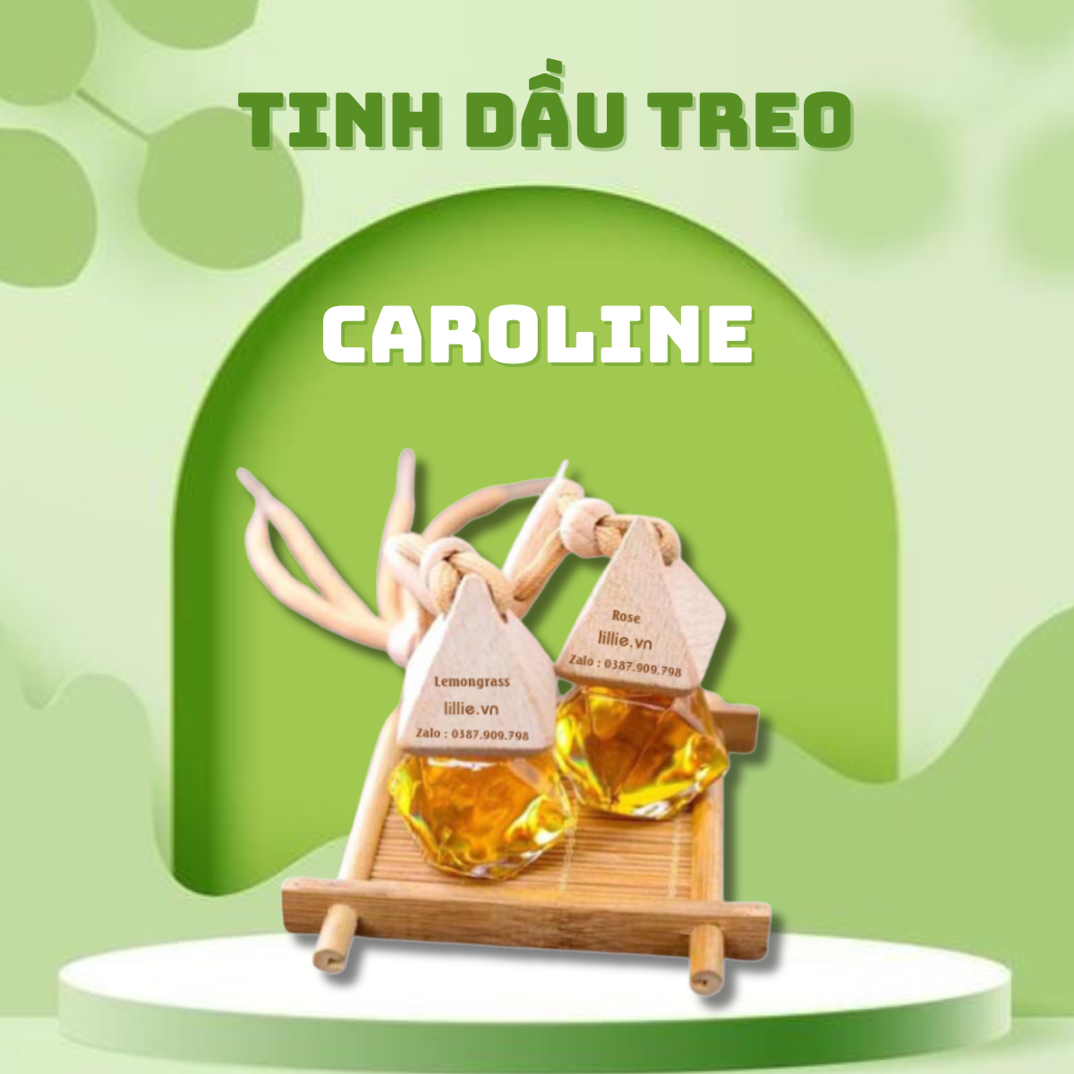 COMBO 5 CHAI TREO Tinh dầu Mỹ Caroline treo xe ô tô, tủ quần áo, lưu hương lâu LILLIE