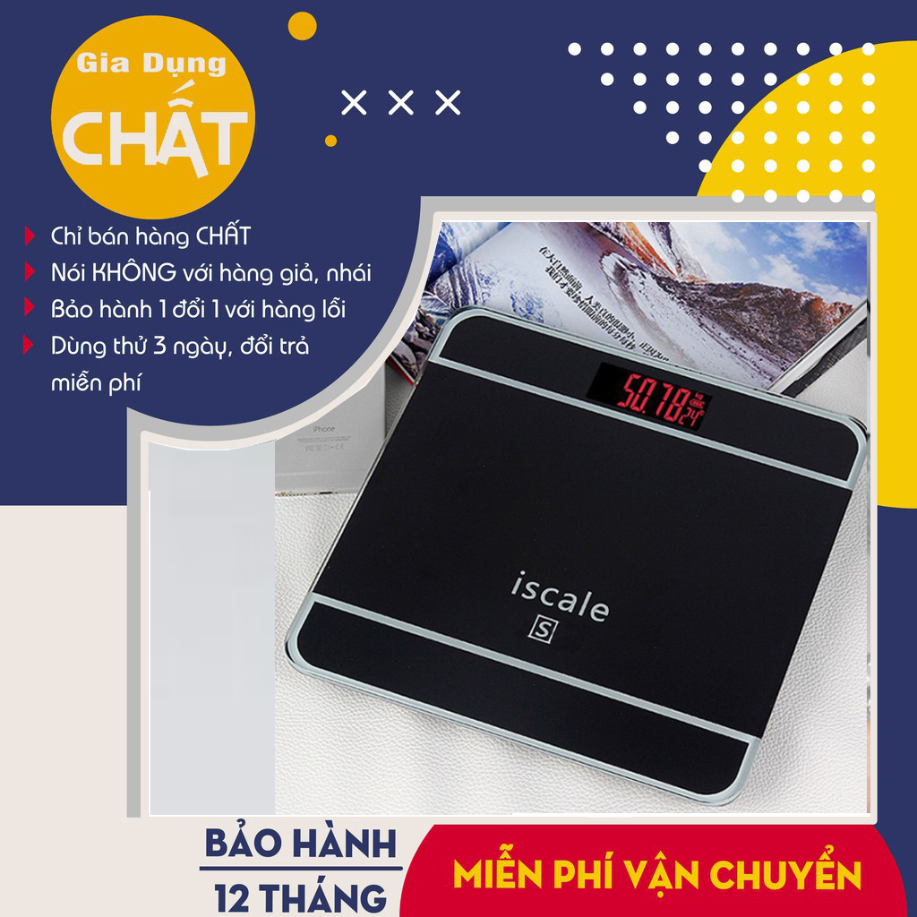 Cân sức khỏe điên tử kính cường lực - cân sức khỏe điện tử iscale