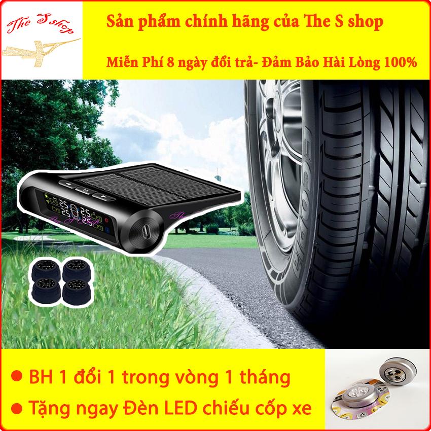 [TẶNG ĐÈN GẮN CỐP TRỊ GIÁ 120K] Bộ Cảm Biến Áp Suất lốp xe hơi TPMS hệ thống 4 cảm biến - Không Dây - chạy bằng năng lượng mặt trời