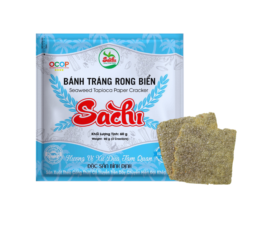 Bánh tráng rong biển nướng sẵn sachi loại 45gr loại cao cấpbánh tráng sachi