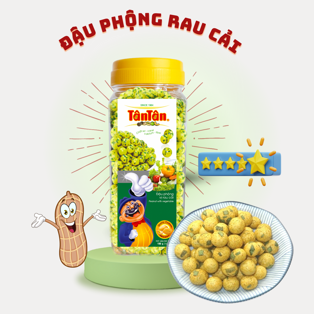 Giá ưu đãi - đậu phộng rau cải tân tân hủ 190g