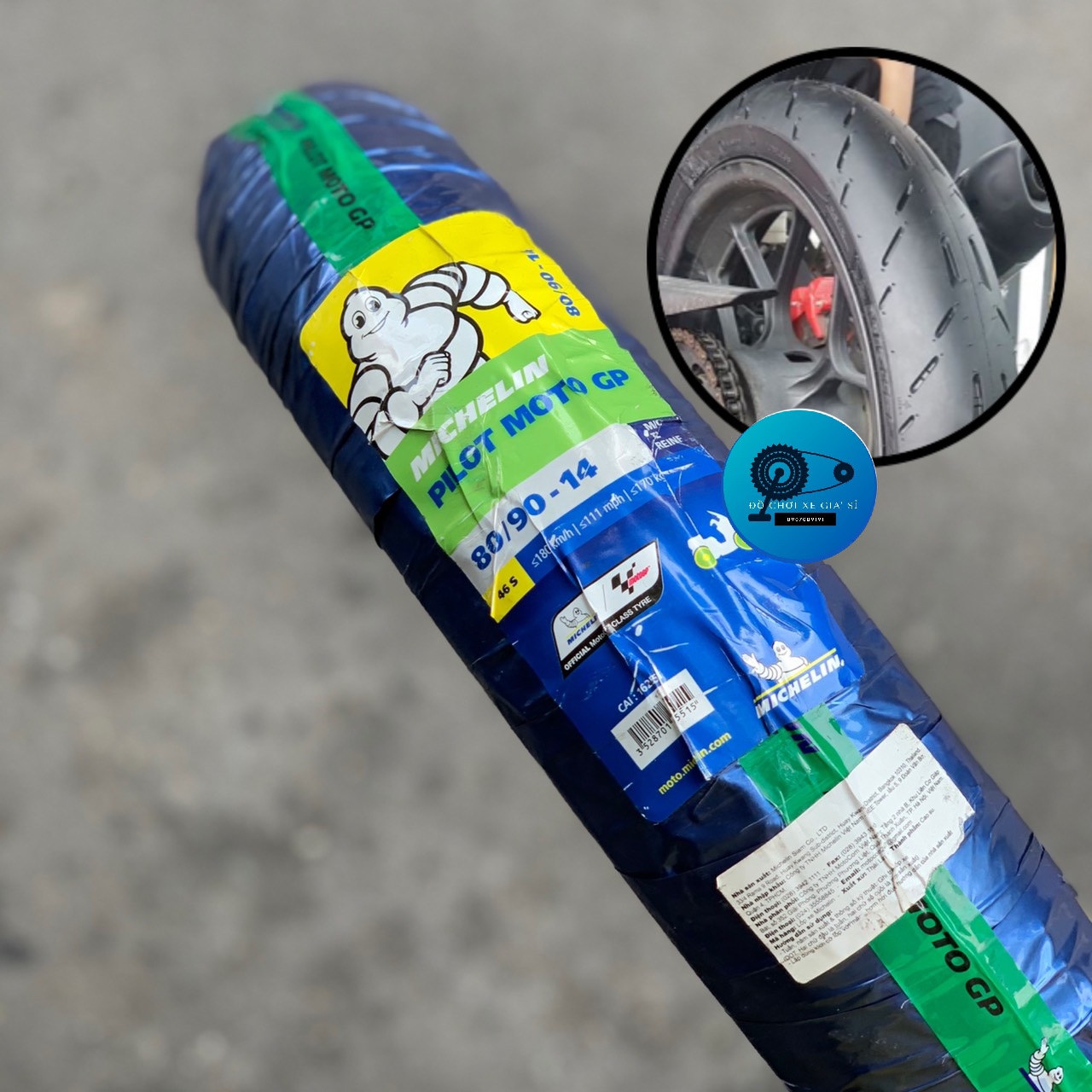 Vỏ michelin moto gp size 80/90-14 cho xe ga