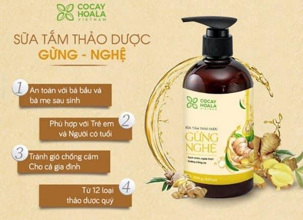 [Cỏ cây hoa lá} Sữa tắm gừng nghệ chai 300ml