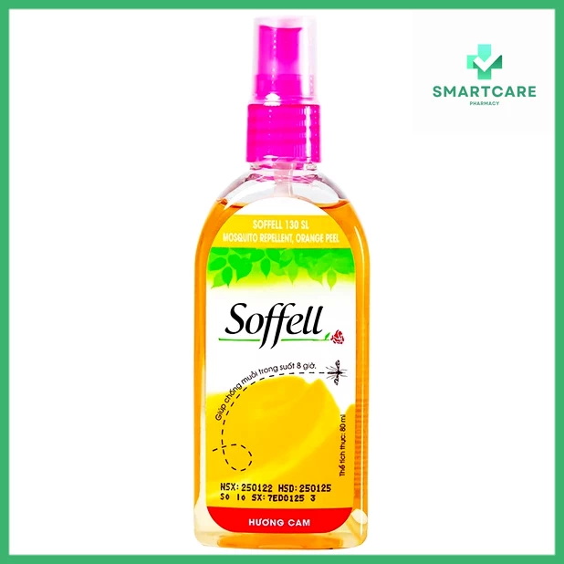 Xịt chống muỗi hương hoa Soffell chai 30, 80ml