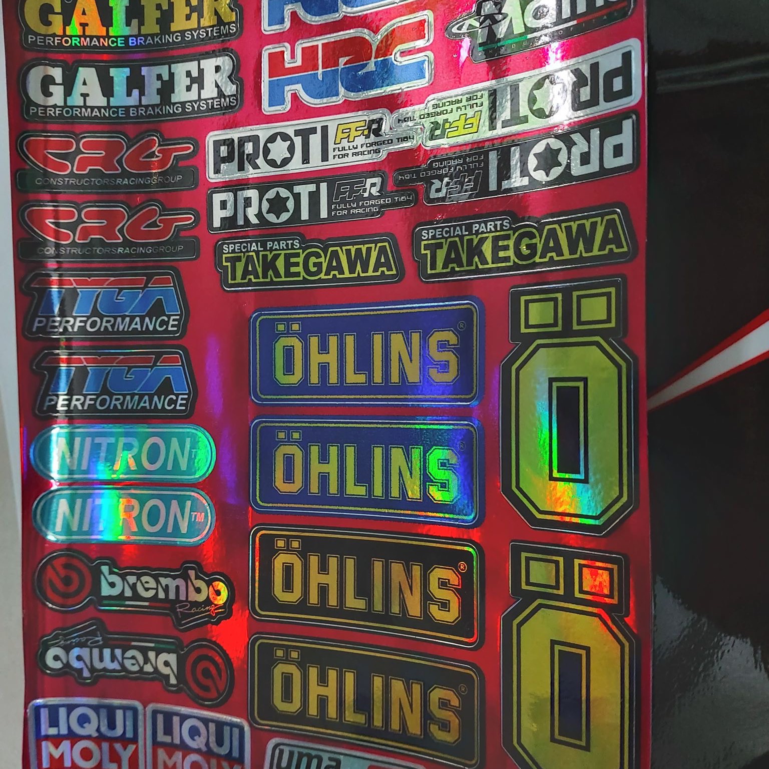 Set tem tấm logo combo Sticker hồng Crom