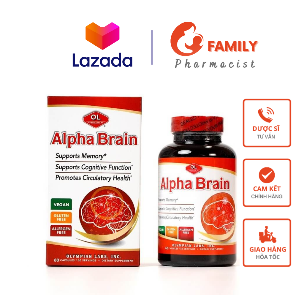 ✔️ Alpha Brain – Viên uống bổ não, hỗ trợ tuần hoàn não