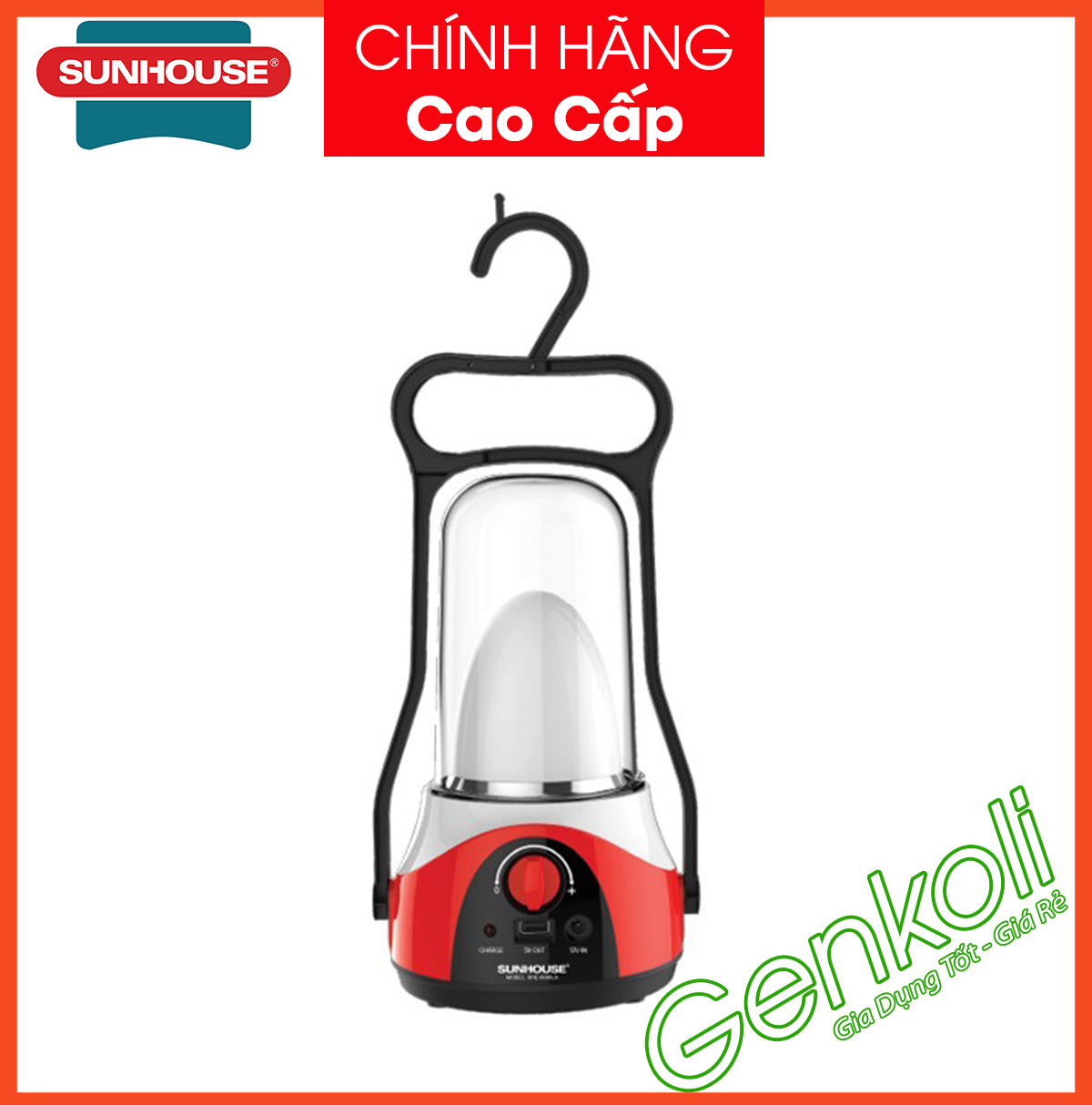 Đèn dự phòng mất điện Sunhouse SHE-6036LA, đèn sạc tích điện đa năng (cỡ lớn) - BẢO HÀNH 1 ĐỔI 1