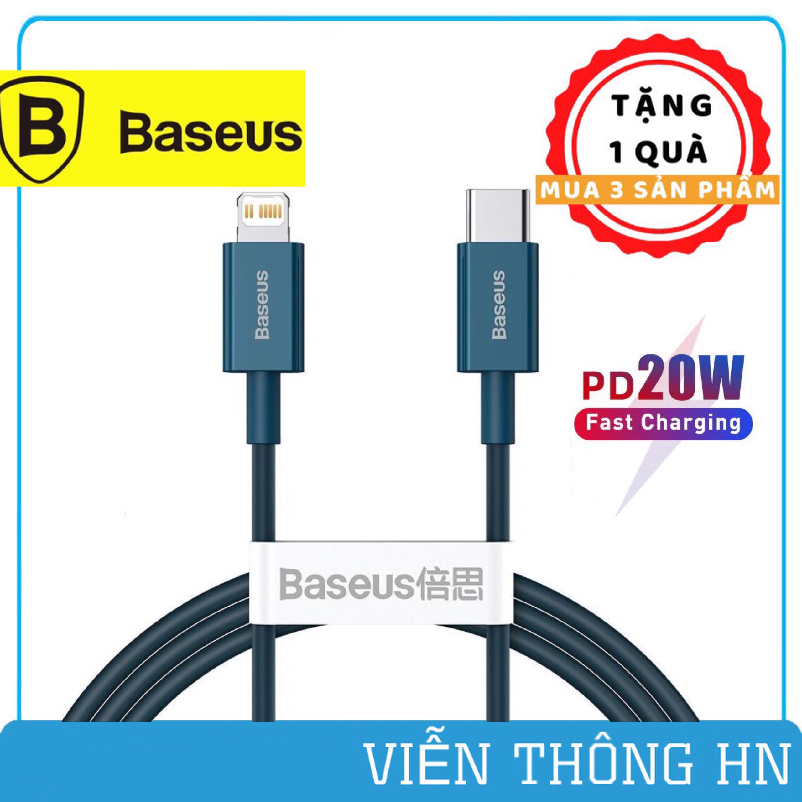Cáp sạc nhanh iphone pd 20w Baseus type c to lightning - dây sạc cao cấp cho iphone 12 ipad ...