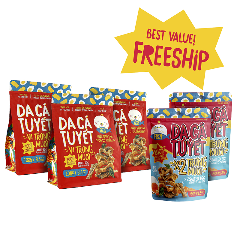Da Cá Tuyết FISZI Combo x2 Trứng Muối Cực Oách