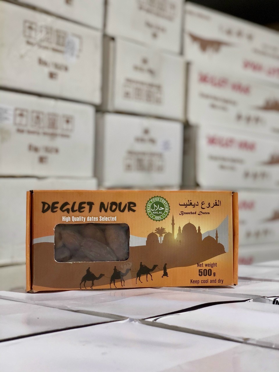 Chà là khô nguyên cành deglet nour israel - hộp 500g