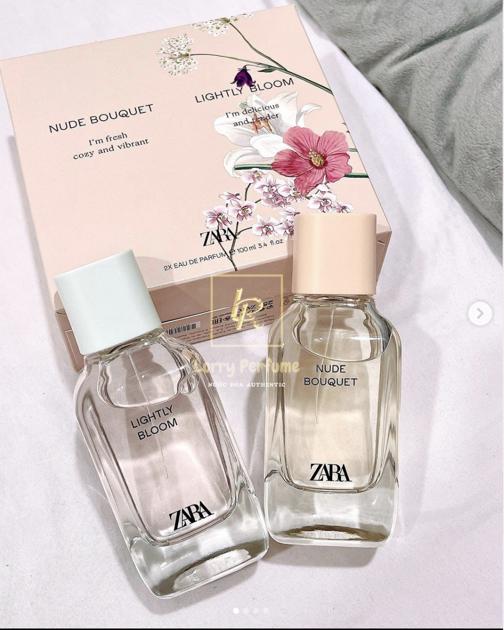 Set nước hoa nữ cao cấp zara nude bouquet + lightly bloom edp