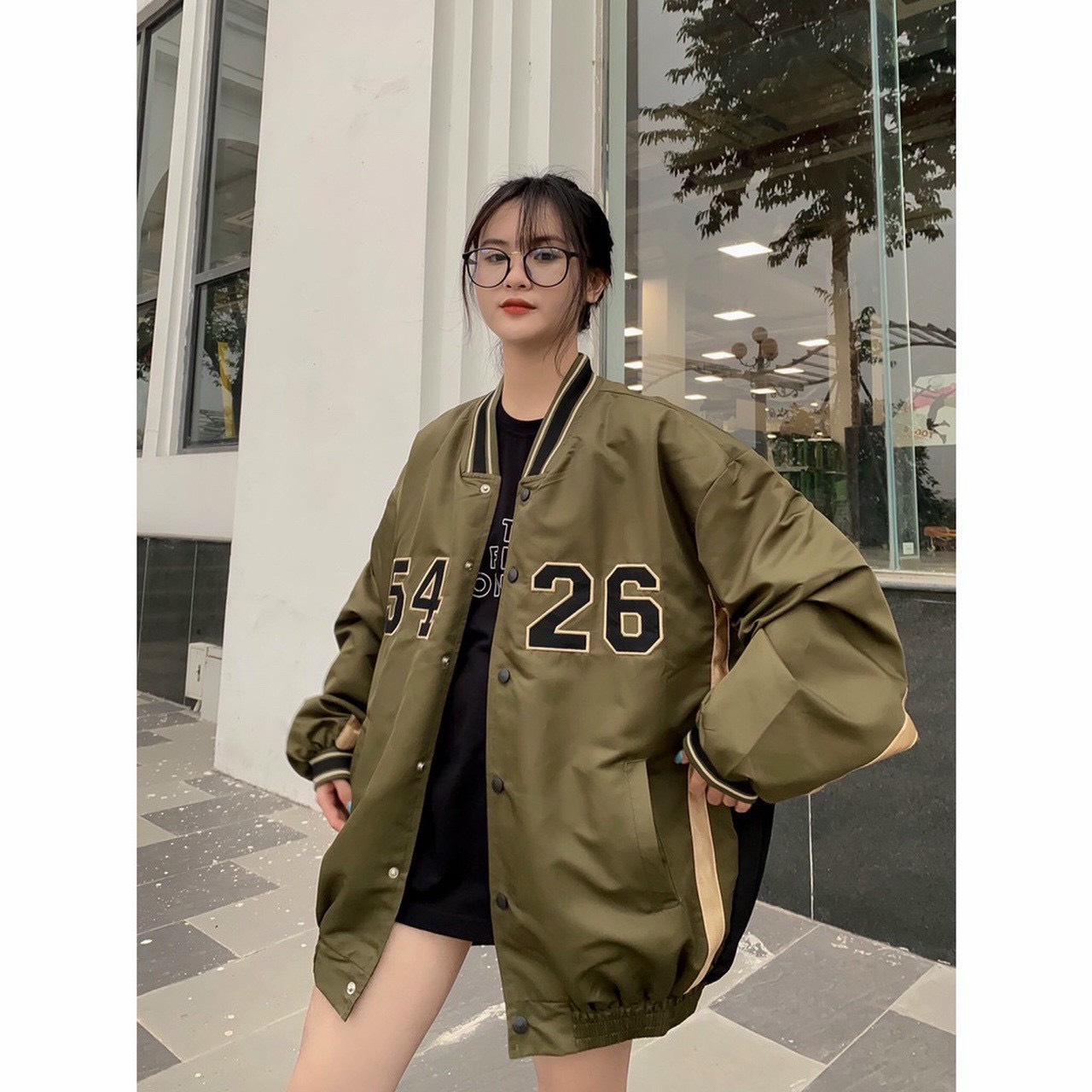 Áo khoác dù Bomber nam nữ cao cấp 5426 kiểu dáng bóng chày phong cách Hàn Quốc