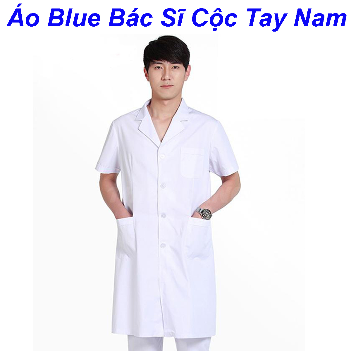 Áo blue bác sĩ nam cộc tay