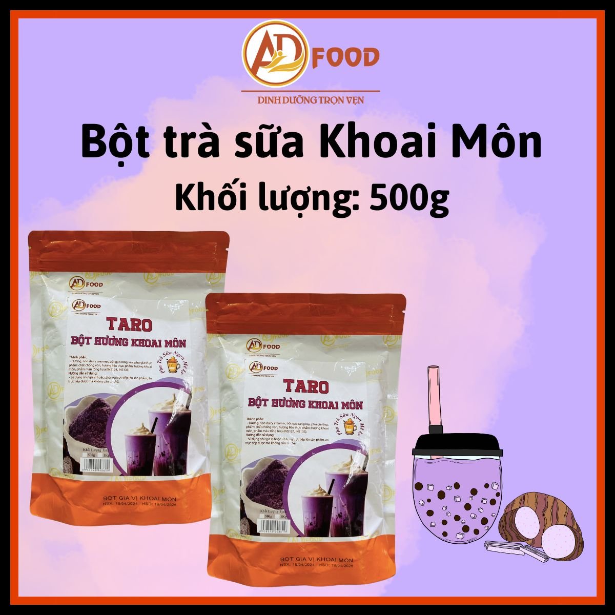 500g Bột pha trà sữa khoai môn
