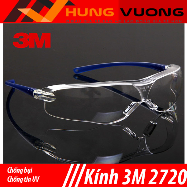 Chính hãng- Kính bảo hộ chống bụi, chống tia UV, đọng hơi sương 3M 2720