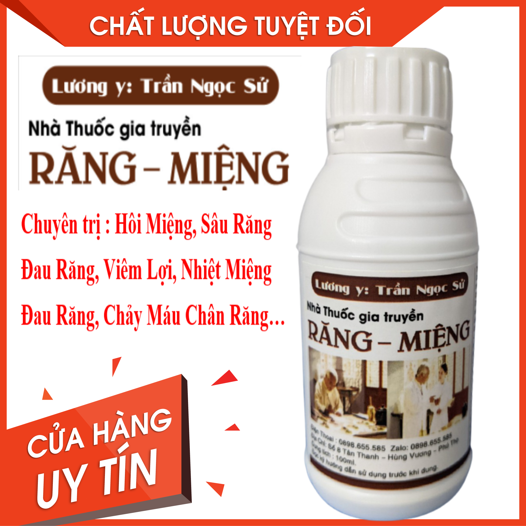 Nước súc miệng ( Cam kết Hết Hôi miệng - Đau răng - Viêm lợi - Chảy máu chân răng)
