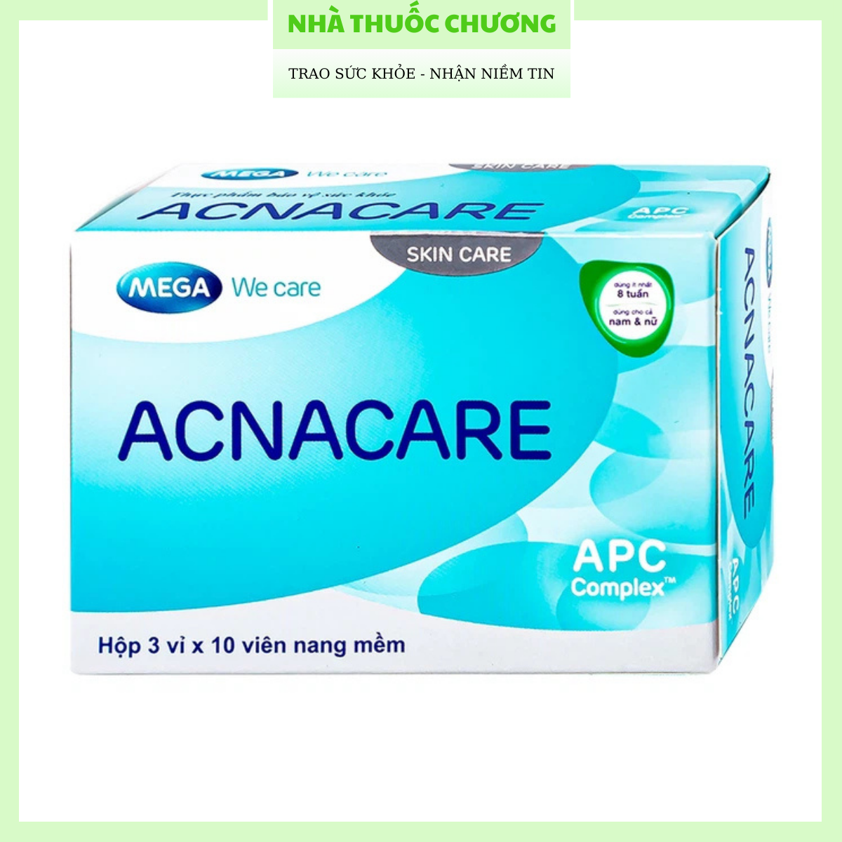 Viên Uống Acnacare Mega Hỗ Trợ Giảm Mụn, Giảm Tiết Bã Nhờn Hộp 30 Viên