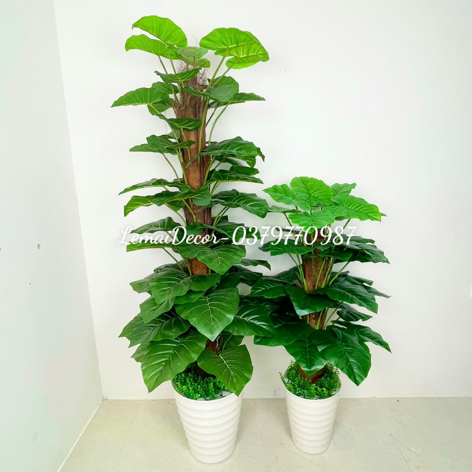 Cây Trầu Bà Cột Giả Cao 1M6, Cây giả trang trí decor nhà cửa nội thất