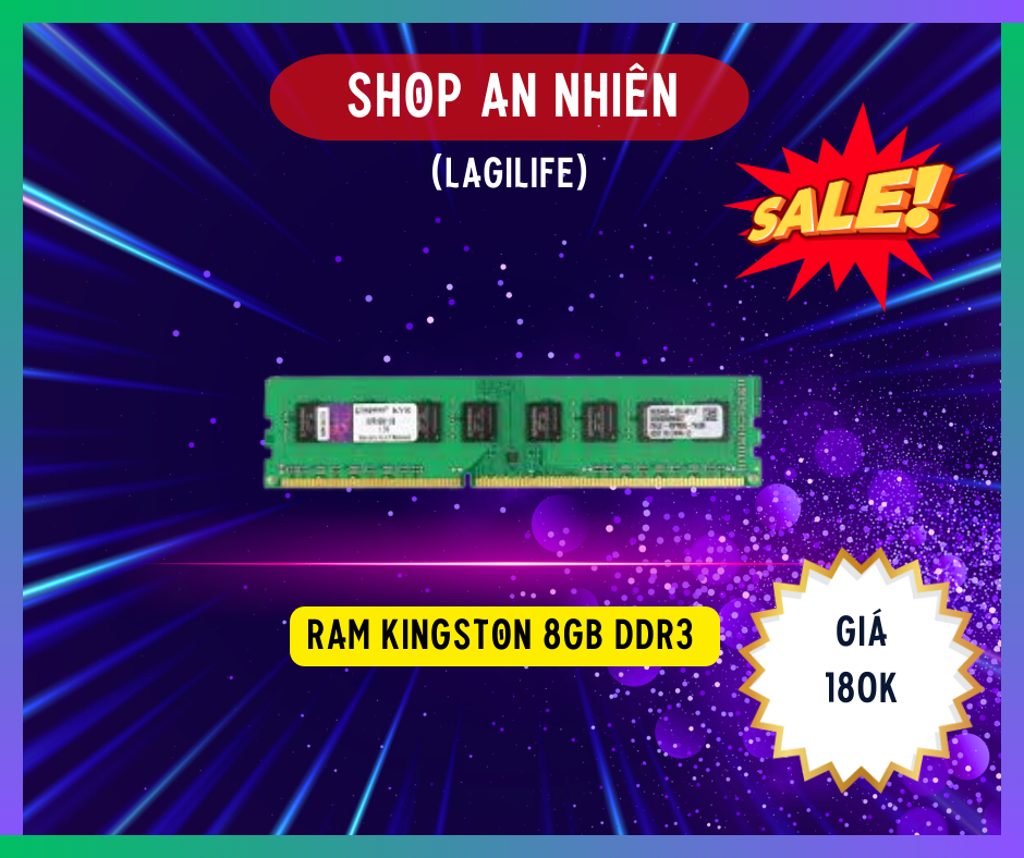 Ram kinhston ddr3 8g/1600 new