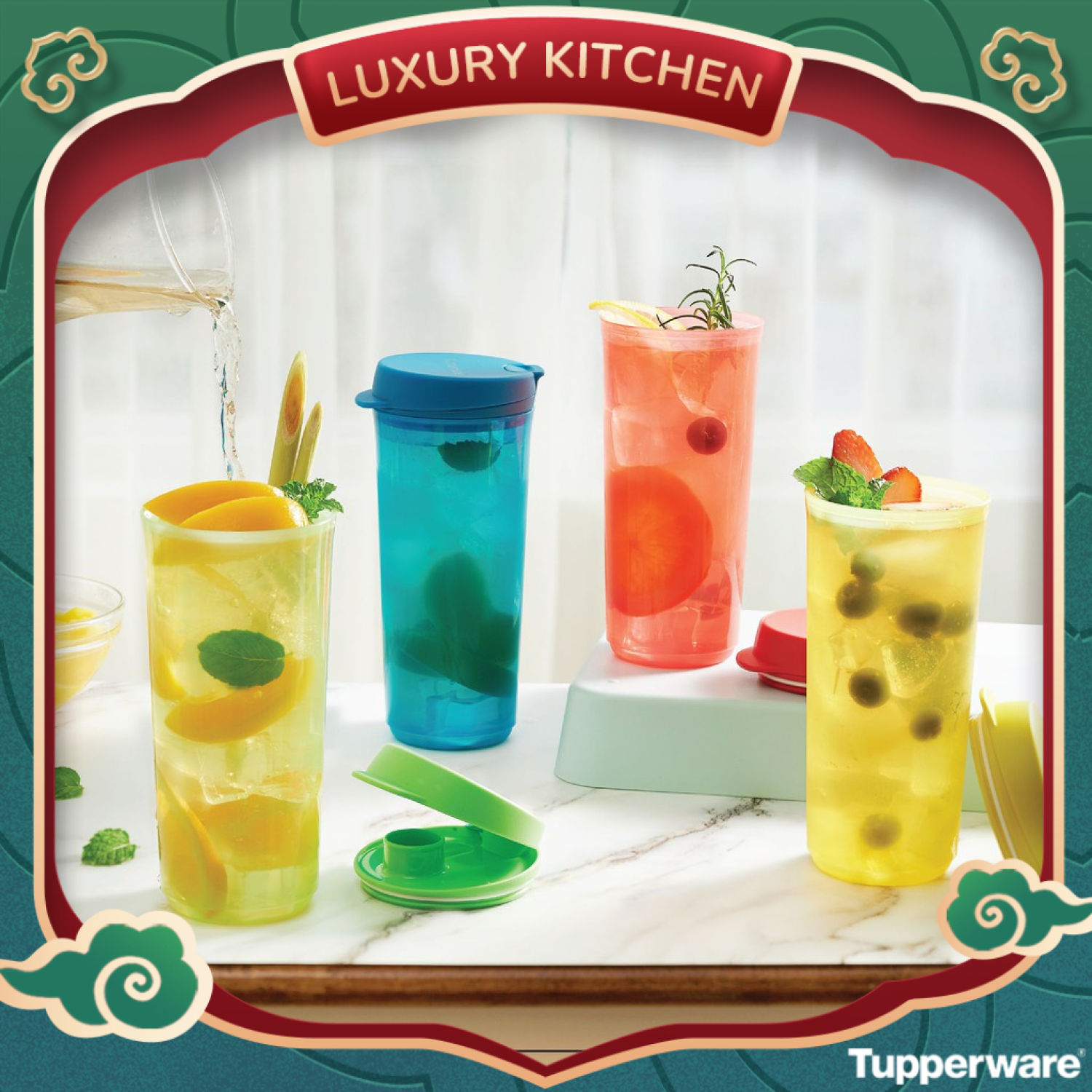 Ly/cốc nước Tupperware Thirst N Go có nắp bật 470ML - Kín khí, kín nước, độ bền cao