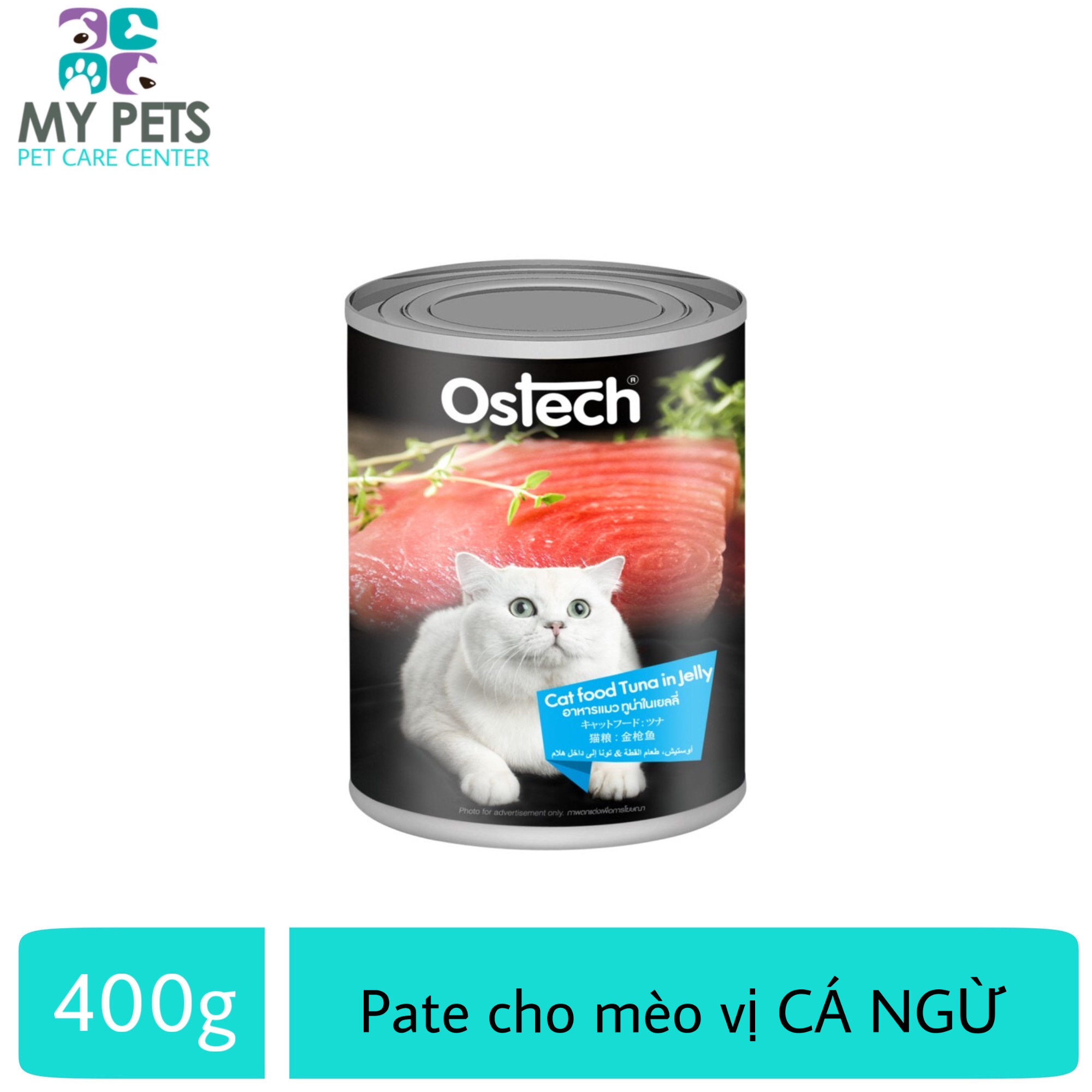 Thức Ăn Pate Ostech Cao Cấp Hương Vị Cá Ngừ Dành Cho Mèo - Lon 400g