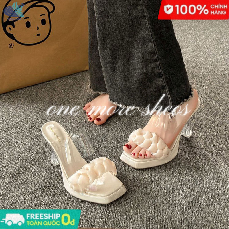 YUNGUANG Dép nền tảng không thấm nước Áo khoác ngoài nữ thời trang mới Xăng đan cao gót dệt trong suốt Xăng đan từ