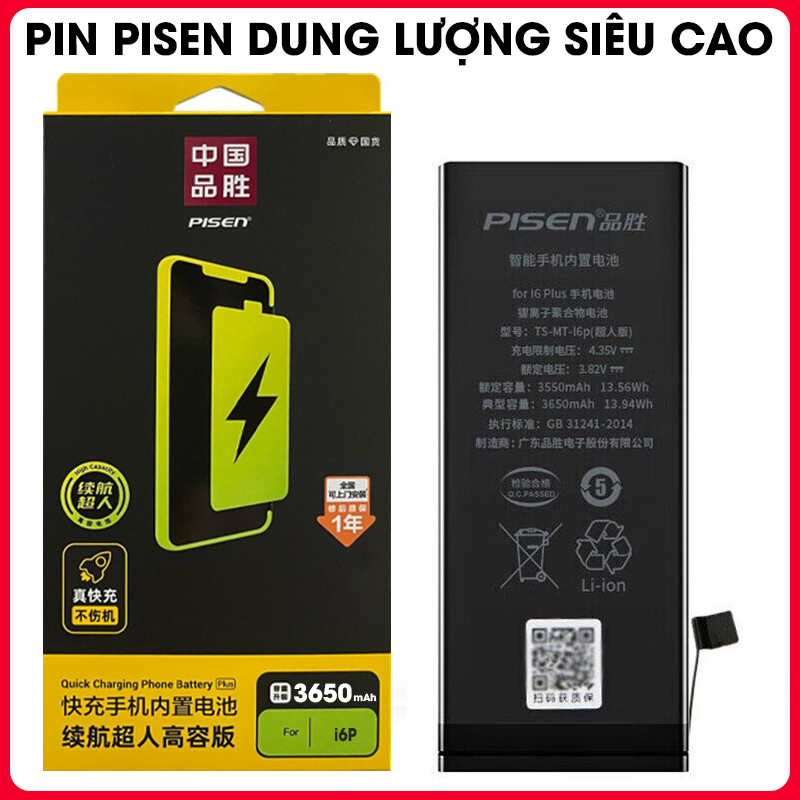 Pin pisen lphone 6 plus dung lượng siêu cao 3650mah