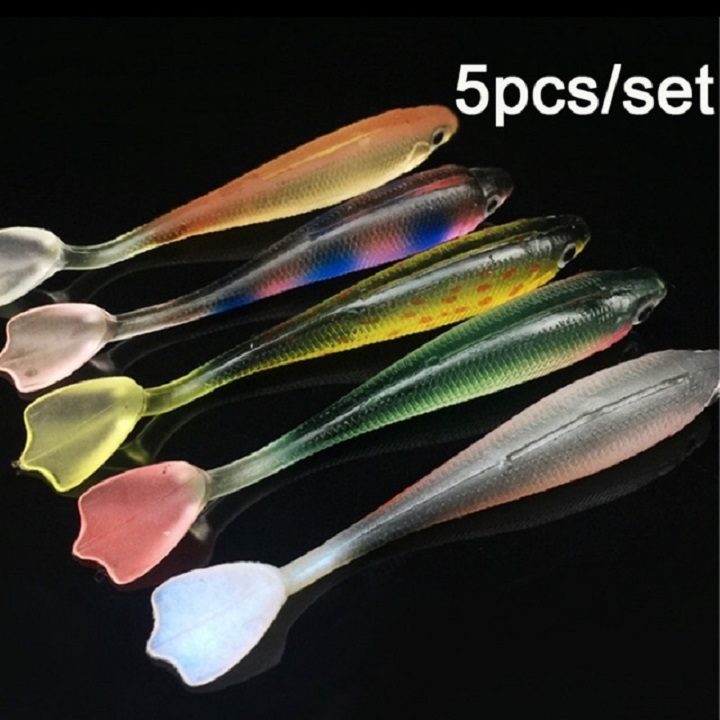 Mồi mềm câu cá lóc giá rẻ nff set 5 con.
