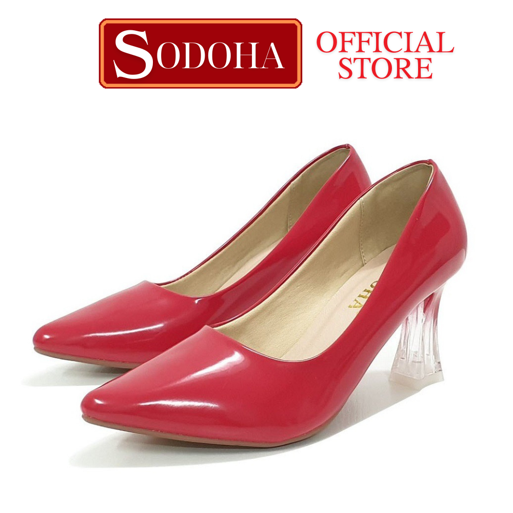Giày cao gót nữ SODOHA đế cao 7cm thiết kế da mềm đế êm kiểu dáng trẻ trung hiện đại SDH857