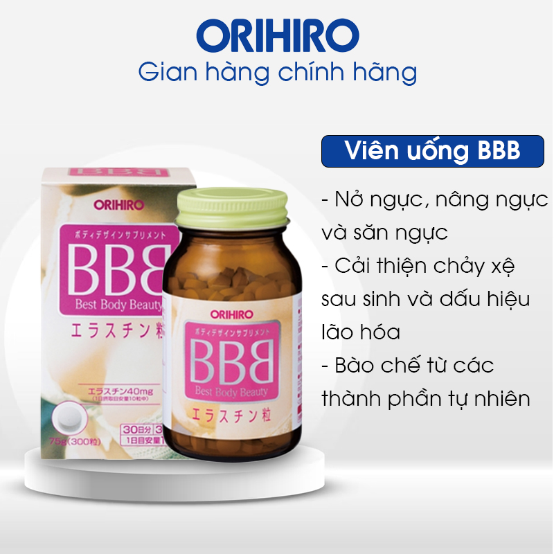 Viên uống tăng vòng 1 BBB Orihiro Best Beauty Body 300 viên hộp