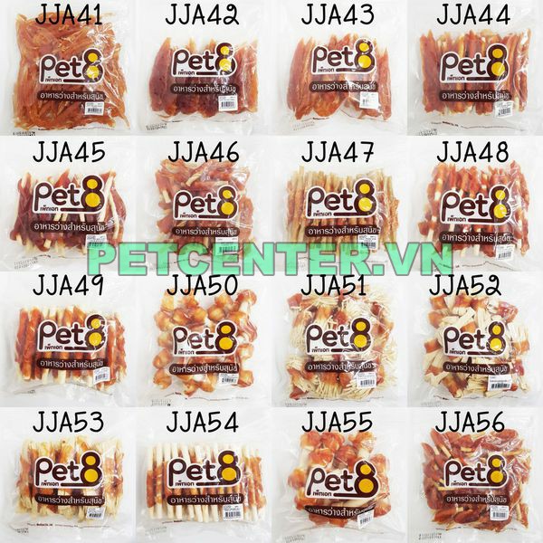 Snack thức ăn thưởng gà sấy pet8 cho thú cưng