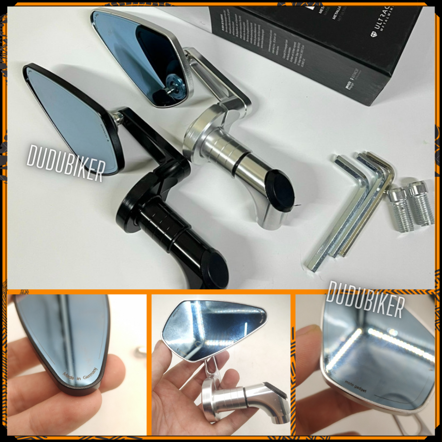 Gương 5 cạnh moto gadget mview mẫu lá chân vát 744, Gương, kiếng chiếu hậu M.view moto gadget mẫu vát chân 744 5 cạnh chống chói hàng xịn cho các loại xe máy,