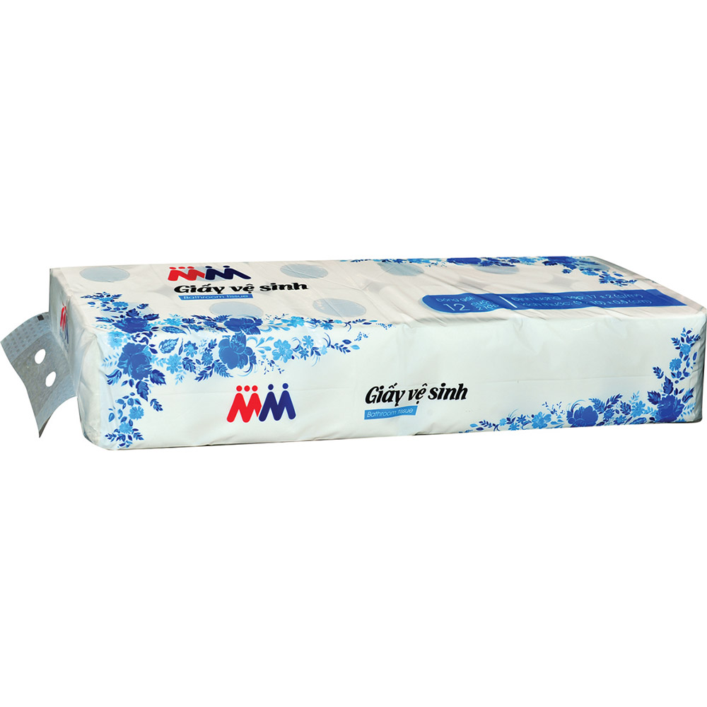Lốc 12 cuộn giấy vệ sinh MM có lõi 2 lớp