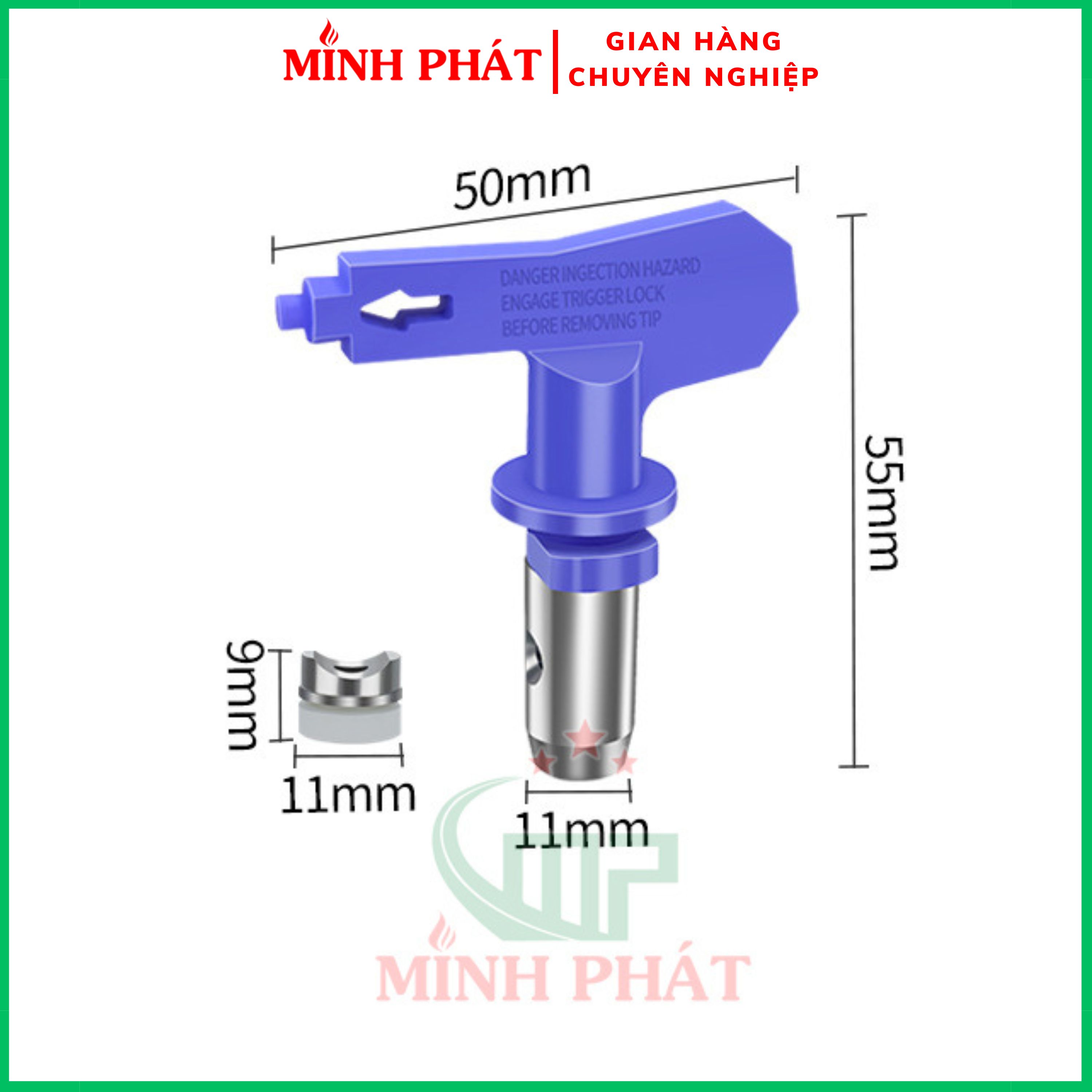 Béc phun sơn dầu minh phát, đầu béc phun sơn đa năng hợp kim