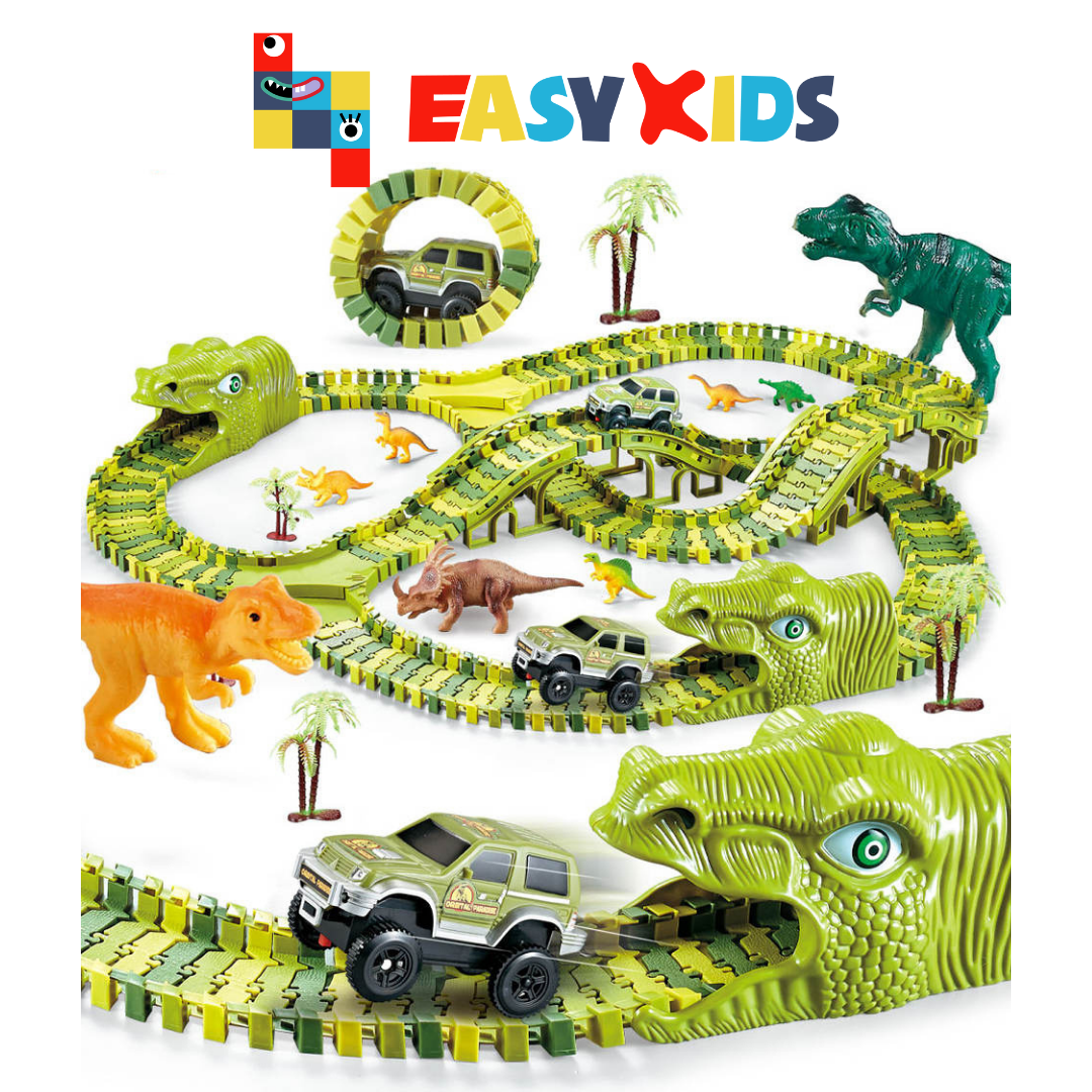 Đồ chơi lắp ráp đường đua ô tô khủng long cỡ lớn cho bé thoả sức sáng tạo EASYKIDS