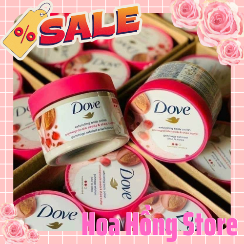 [[CHINH HANG]] Tẩy tế bào chết DOVE bản Mỹ!! Chất scrub mịn màng như sữa chua, hương thơm dễ thương, nhẹ nhàng, giúp thư giãn khi massage kem trên da Cải thiện làn da sần sùi, mụn lưng mụn viêm, thâm sạm