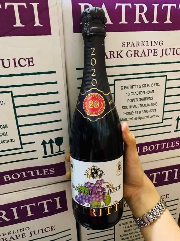Nước Ép Nho Patritti Sparkling Nho Tím  Chai 750ml