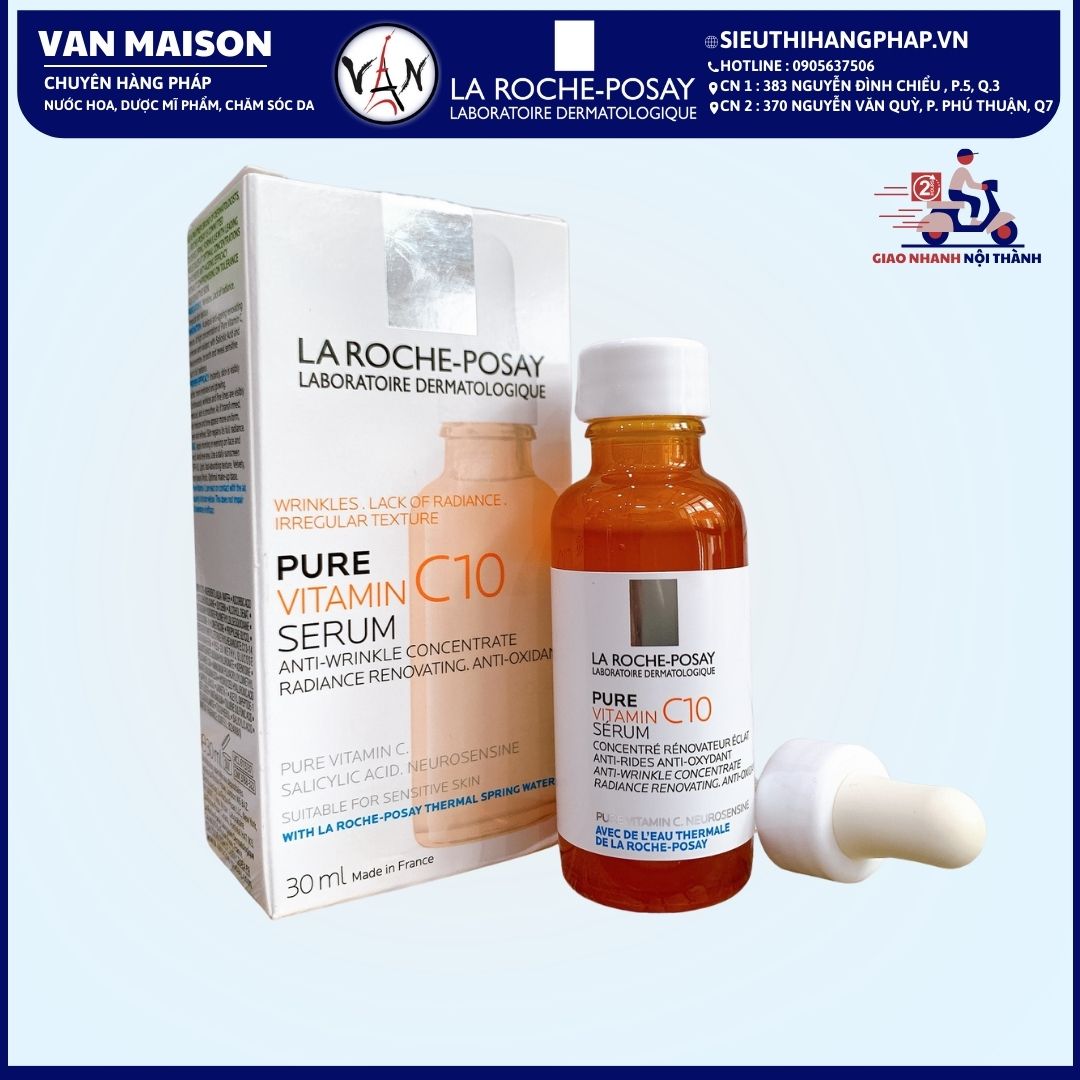 Tinh chất la roche-posay pure vitamin c10 serum làm sáng & đều màu da giảm thâm nám 30ml
