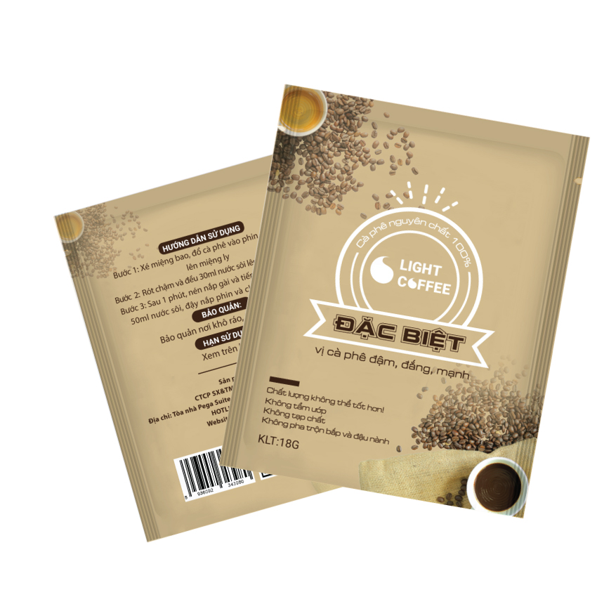 [HCM]Cà phê Đặc biệt Light Coffee túi giấy tiện lợi - Túi 18g - Lazcoin