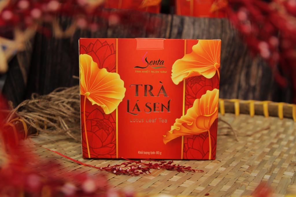 Bộ 10 hộp Trà lá sen SenTa. Thanh lọc cơ thể, hạ mỡ máu, giảm mỡ trong cơ thể, hỗ trợ điều trị chứng bệnh béo phì. Hộp 80g