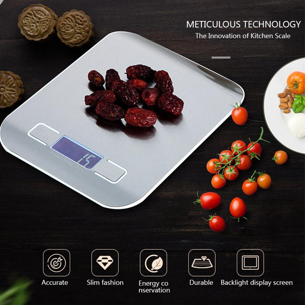 CÂN ĐIỆN TỬ NHÀ BẾP MINI ĐỂ BÀN,NHÀ BẾP, Mặt inox (10Kg-1g, mẫu mới)