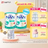 [CHỈ 15-17.11 QT Đơn 599K/999K] [Tặng Máy phun sương đèn LED] Bộ 2 Lon Sữa bột Nestlé NAN OPTIPRO PLUS 4 với 5HMO xuất xứ Thụy Sĩ - Hộp 1500g cho bé từ 2 - 6 tuổi - Sữa công thức dinh dưỡng cho trẻ giúp hỗ trợ tiêu hóa, đề kháng, trí não