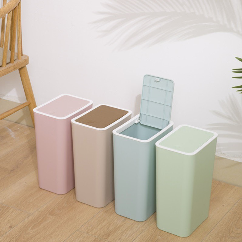 Thùng rác nắp bật thông minh nhựa cao cấp | sọt rác mini dùng gia đình văn phòng