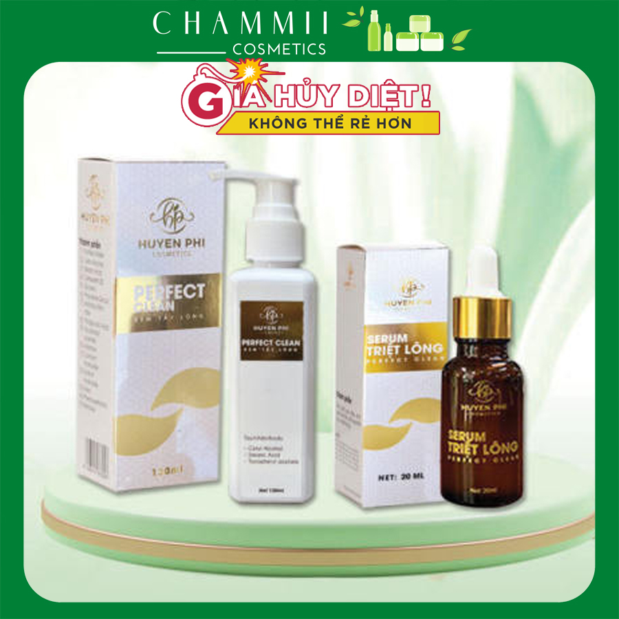 [Bộ đôi] Kem tẩy lông 120ml + Serum Triệt lông 20ml Huyền Phi, đánh bay mọi loại lông một cách nhanh chóng an toàn không đau rát, không gây tổn thương da