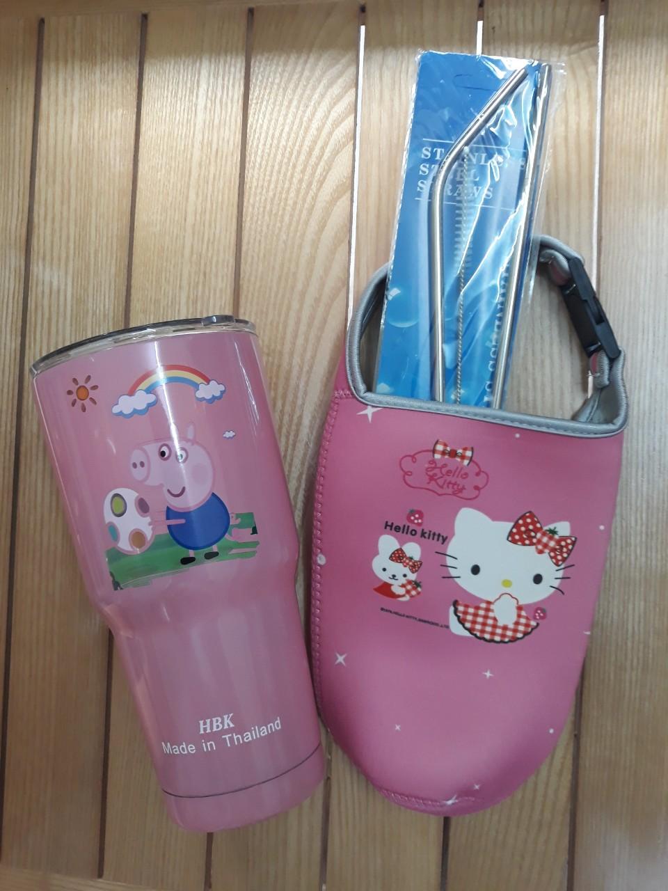 Ly giữ nhiệt hình heo pepa 900ml thái lan