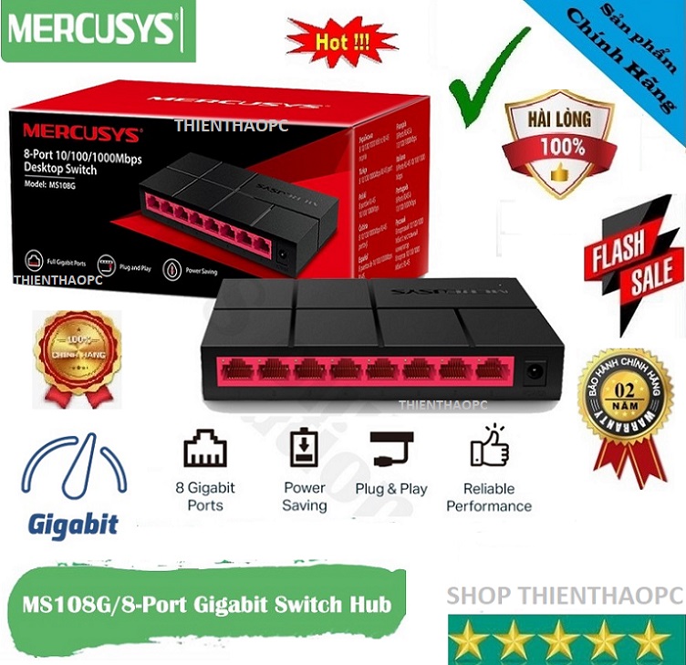 Bộ Chia Mạng 5 8 Cổng Gigabit Mercusys MS105G MS108G 10 100 1000Mbps hàng